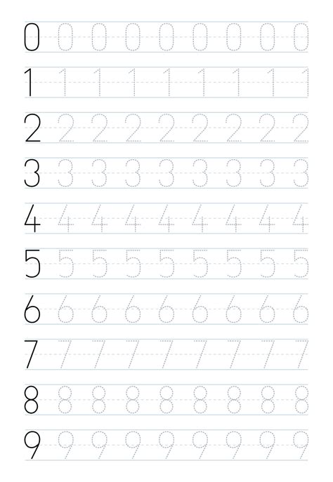 Number Tracing Worksheets For Preschool 5217155 Vector Art At Vecteezy