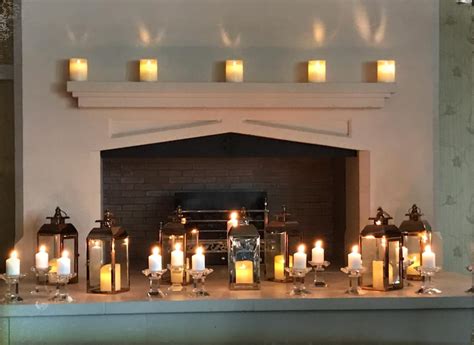 Romantic Candles At Fireplace Winton Weddings