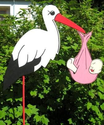 Beste storch und baby clipart bild kostenlos vorlagen. 80 cm Klapperstorch Storch mit Baby ROSA inkl. passender STANDPLATTE zum einfachen aufstellen