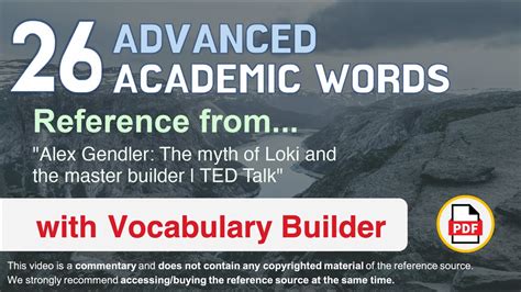 26 Advanced Academic Words Ref From Alex Gendler The Myth Of Loki And