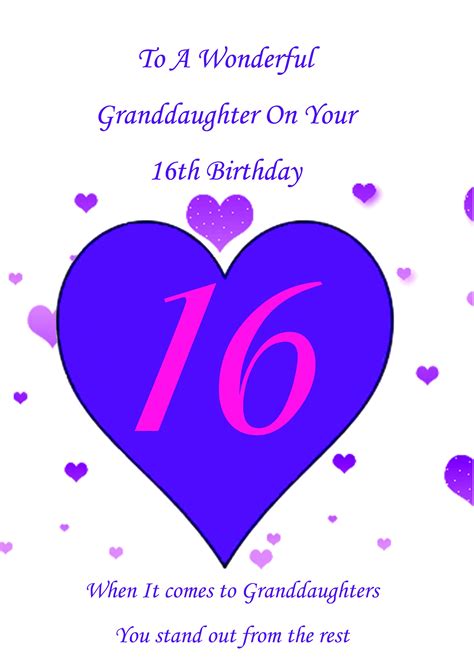 Granddaughter 16th Birthday Card Etsy