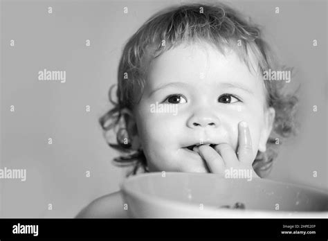 Funny Food Face Child Black And White Stock Photos And Images Alamy