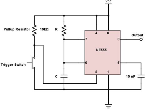 Ne555 Monostable Circuit Diagram