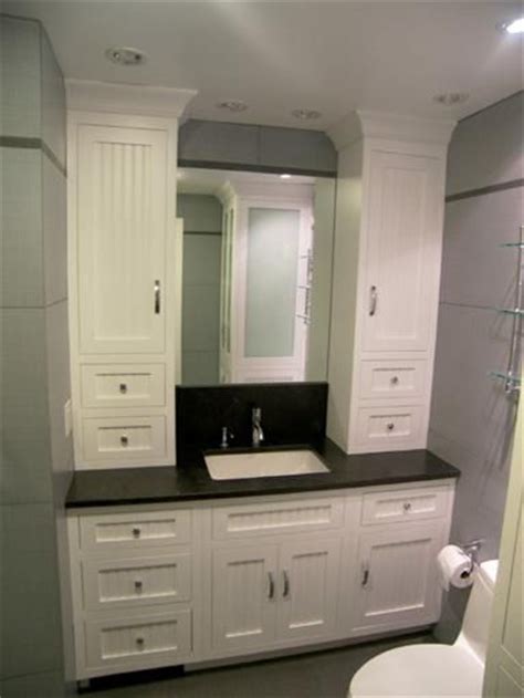 This little linen shelf cabinet was built using plywood and trim pieces. Hand Made Bathroom Vanity And Linen Cabinet by Edko ...