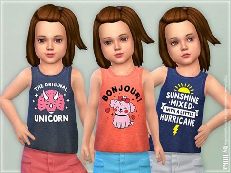 The Sims Resource Toddler Girl Tank Top 02 By Lillka • Sims 4 Downloads