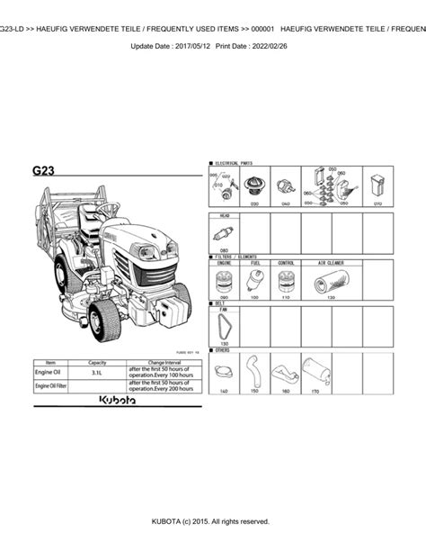 Ppt Kubota G23 Ld Garden Tractor Parts Catalogue Manual Publishing