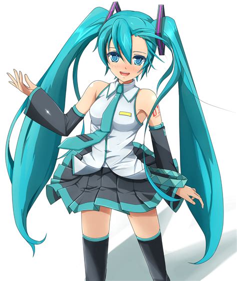 Eto Sukesan Hatsune Miku Vocaloid Highres 1girl Aqua Eyes Aqua Hair Bare Shoulders