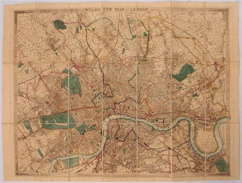 19th Century Pocket Map Of London Wylds New Plan Of London For 1858