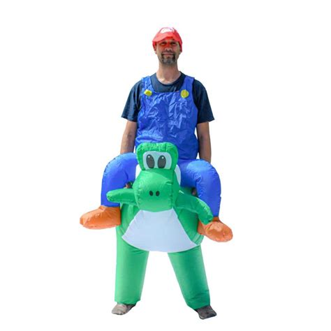 Aleko 1 Size Fits All Unisex Mario Riding Yoshi Adult Halloween Costume Icp03 Hd The Home Depot