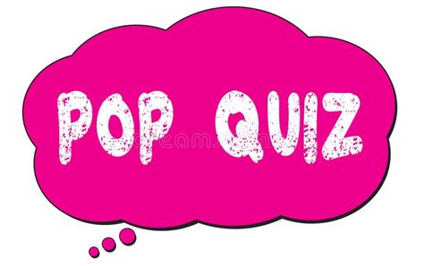 Pop Quiz Text Written On A Pink Thought Cloud Stock Illustration