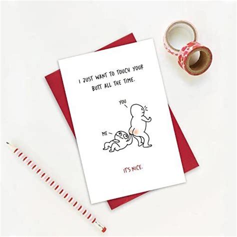 Naughty Touch Your Butt Card Funny Valentines Day Card Rude