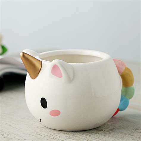 Cartoon Unicorn Mug 3d 300ml Rainbow Ceramic Coffee Cup Children Girl