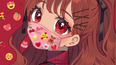 Chica Anime Con Ojos Rojos Y Mascara Fondo De Pantalla 4k Ultra Hd Id5526