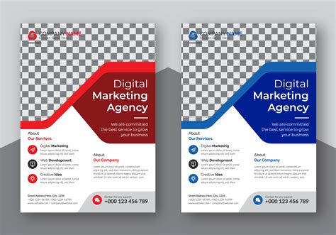 Red And Blue Detail Set Of Business Flyers Download Free Vectors Clipart Graphics And Vector Art