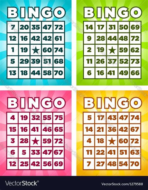 Colorful Set Of Bingo Cards Download A Free Preview Or High Quality