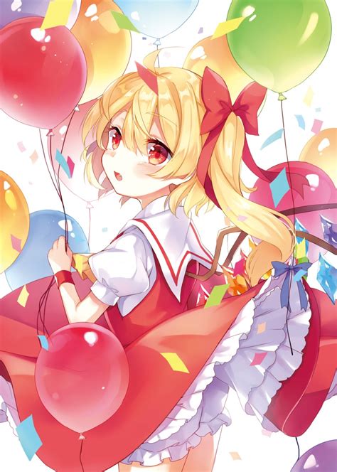 paragasu parags112 flandre scarlet touhou commentary request highres 1girl ahoge ascot