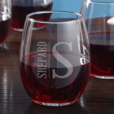 Modern Engraved Elton Stemless Wine Glass Zazzle Etched Wine Glass