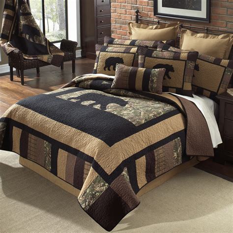 Sophia & william quilt set king size with 1 quilt and 2 pillow shams, reversible microfiber beddi. Camo Bear Quilt Bedding Collection