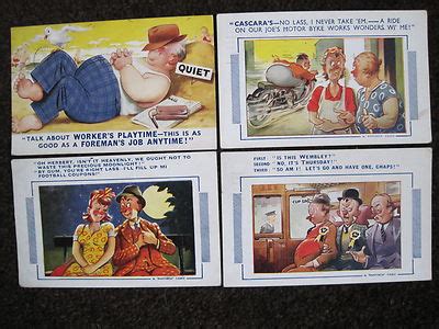 Bamforth Comic Postcards X 4 Antique Price Guide Details Page