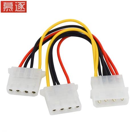 18awg 8 Inches Computer Power Supply Ide 4 Pin Molex Lp4 Male To 2 X