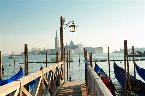 Lantern On The Gondolas Pier In Venice Stock Image Image Of Pier