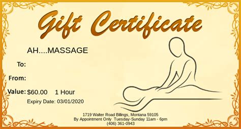 Printable Gift Cards Templetes Massage Therapist Make A Free Massage