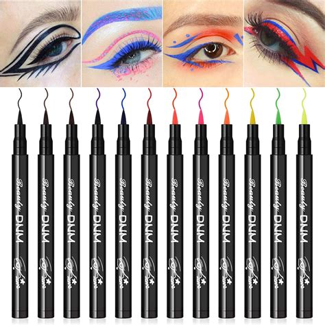 ownest 12 colors liquid eyeliner set matte liquid eyeliner colorful eye liner pen neon eyeliner