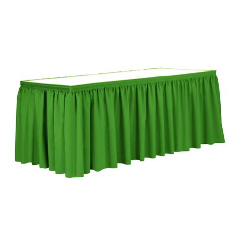 Visual Textile 17 Ft Shirred Pleat Polyester Table Skirt Kelly Green