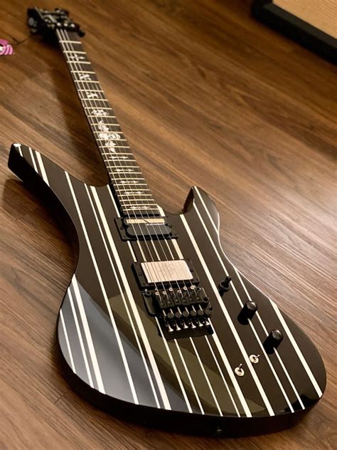 Schecter Synyster Gates Custom S In Gloss Black With Silver Stripes