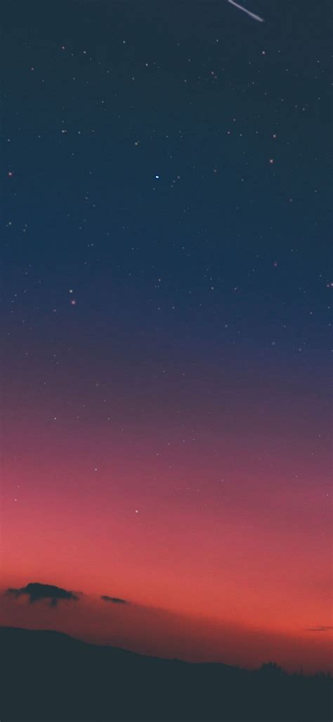 Night Sky Sunset Pink Nature Iphone X Wallpaper With