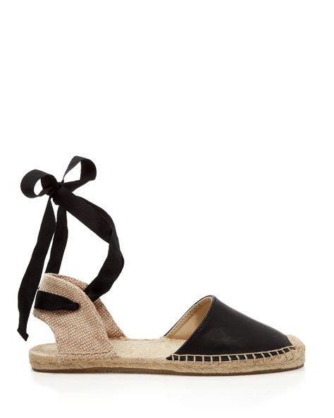 Soludos Espadrille Flat Sandals Classic Ankle Wrap In Black Lyst
