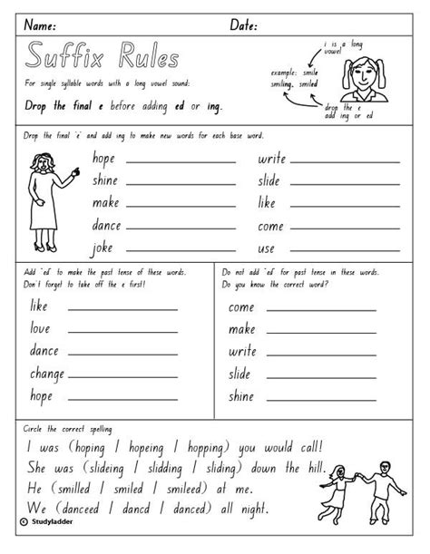 Verb Endings Ed Printable 1st 2nd Grade Grammar Activity Verbs Ending