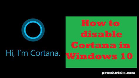 How To Disable Cortana In Windows 10 Pc Tech Tricks