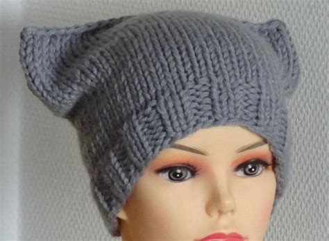 Items Similar To Cat Ears Hat Cat Beanie Chunky Knit Winter Accessories