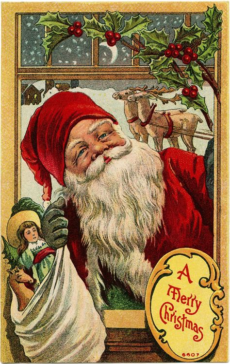 Antique Christmas Cards Christmas Postcard Merry Christmas Santa