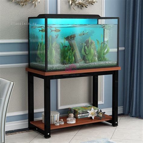 Aquarium Shelf Steel Wood Aquarium Base Fish Tank Shelf Fish