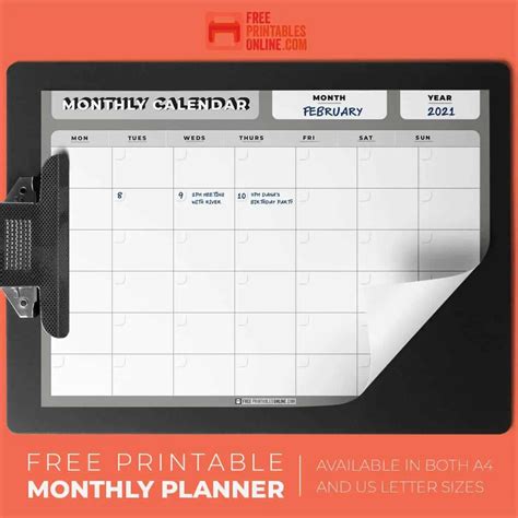 Monthly Planner Printable Laptrinhx News