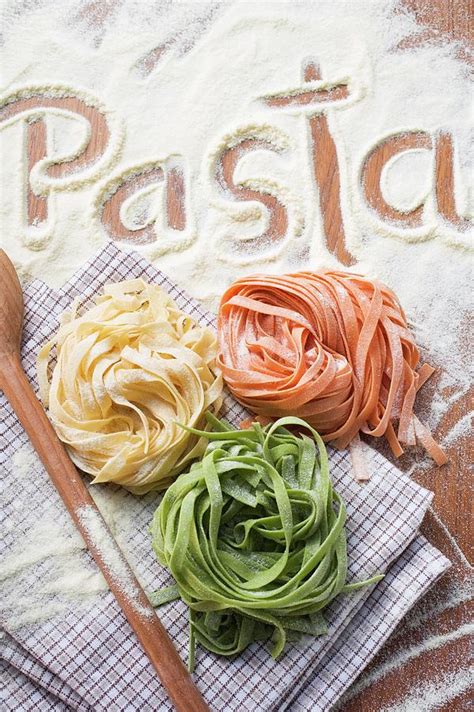 Ribbon Pasta In Three Colours Photograph By Foodcollection