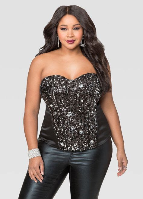 Embellished Sequin Rhinestone Corset Fashion Plus Size Corset