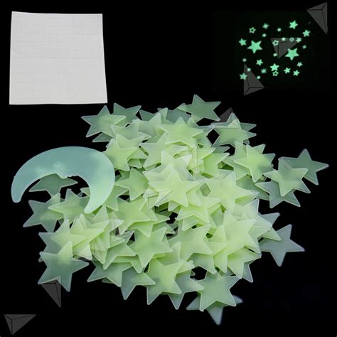 Best 5 glow in the dark stars stickers for ceiling. NEW GLOW IN THE DARK STICKERS MOON STARS CEILING WALL ...