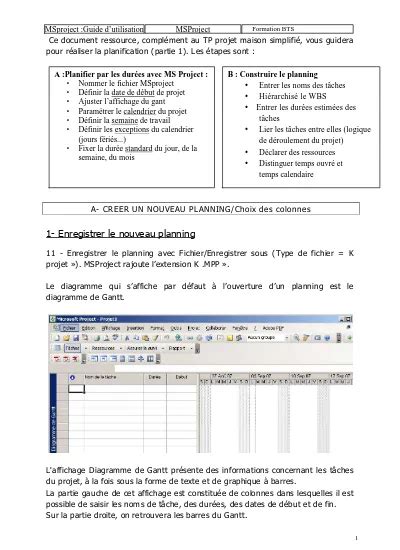 Pdf Cours Complet Pour Débuter Avec Le Logiciel Ms Projecte