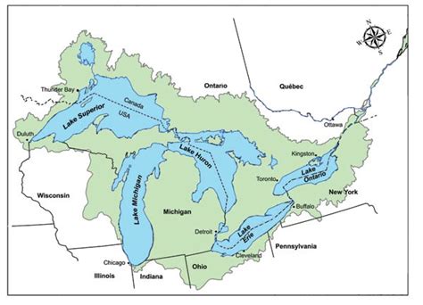 Map Of Canada With Great Lakes