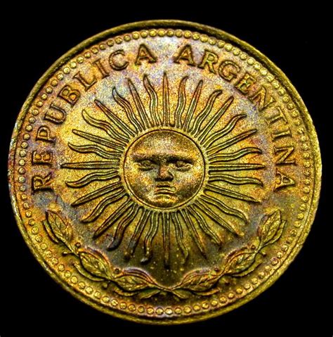1 month 2 months 3 months 6 months 1 year 2 years 3 years 5 years 7 years. 1977 ARGENTINA 5 Pesos GORGEOUS & RARE TONED SUN COIN ...