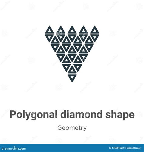 Polygonal Diamond Shape Of Small Triangles Outline Vector Icon Thin