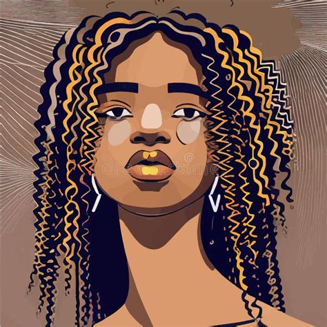black afro african american girl woman lady vector illustration portrait stock illustration