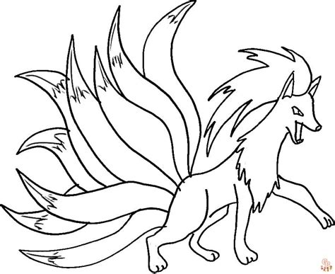 Naruto Nine Tailed Fox Coloring Pages
