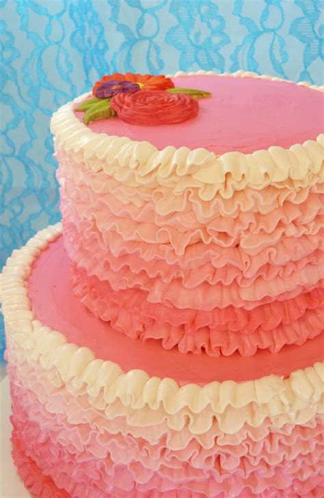 Ruffled Buttercream Wedding Cake