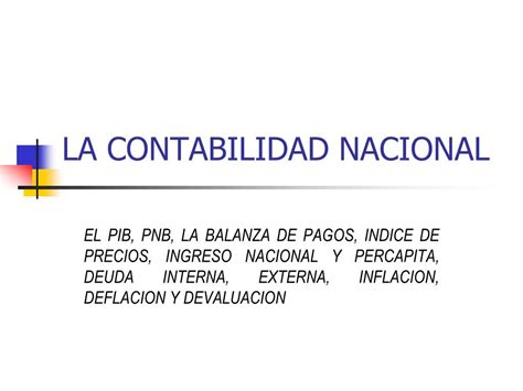 Ppt La Contabilidad Nacional Powerpoint Presentation Free Download