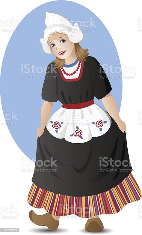Dutch Girl In National Costume Stock Illustration Download Image Now