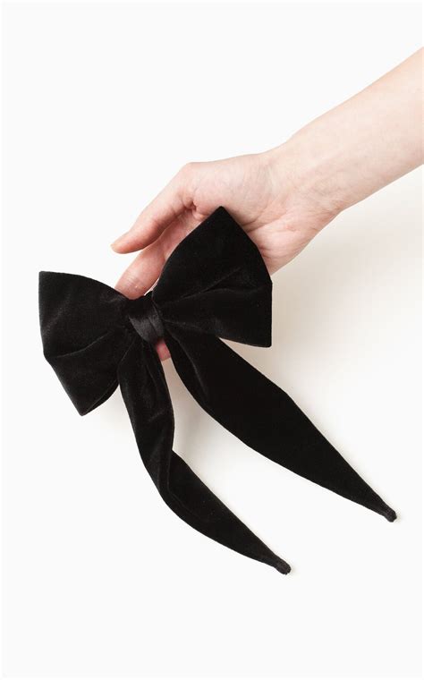 Black Velvet Bow For Adult Big Black Hair Bow Clip Large Etsy
